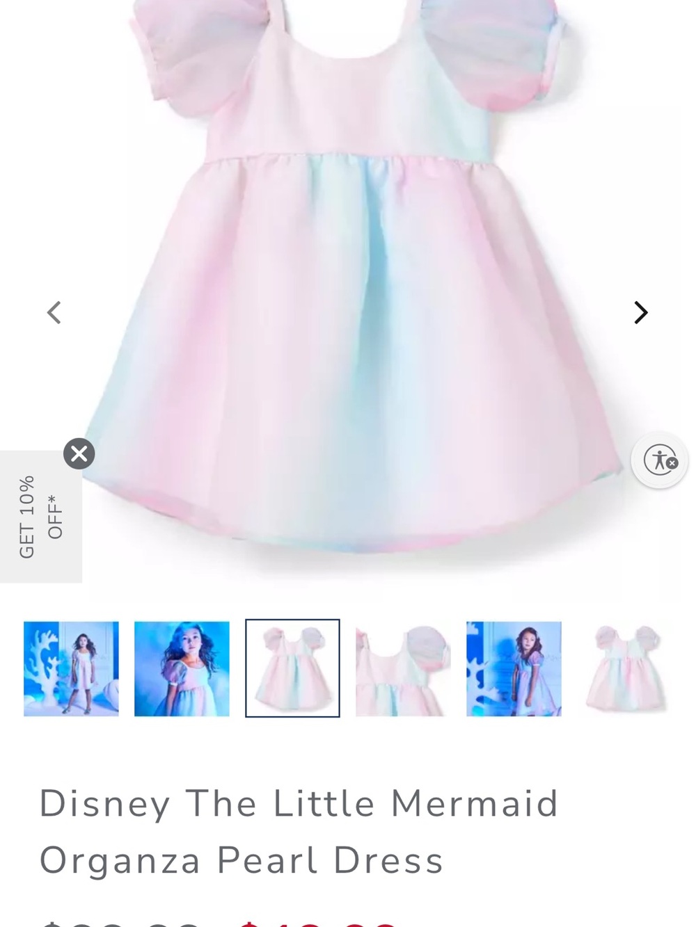 Disney The Little Mermaid Organza Dress